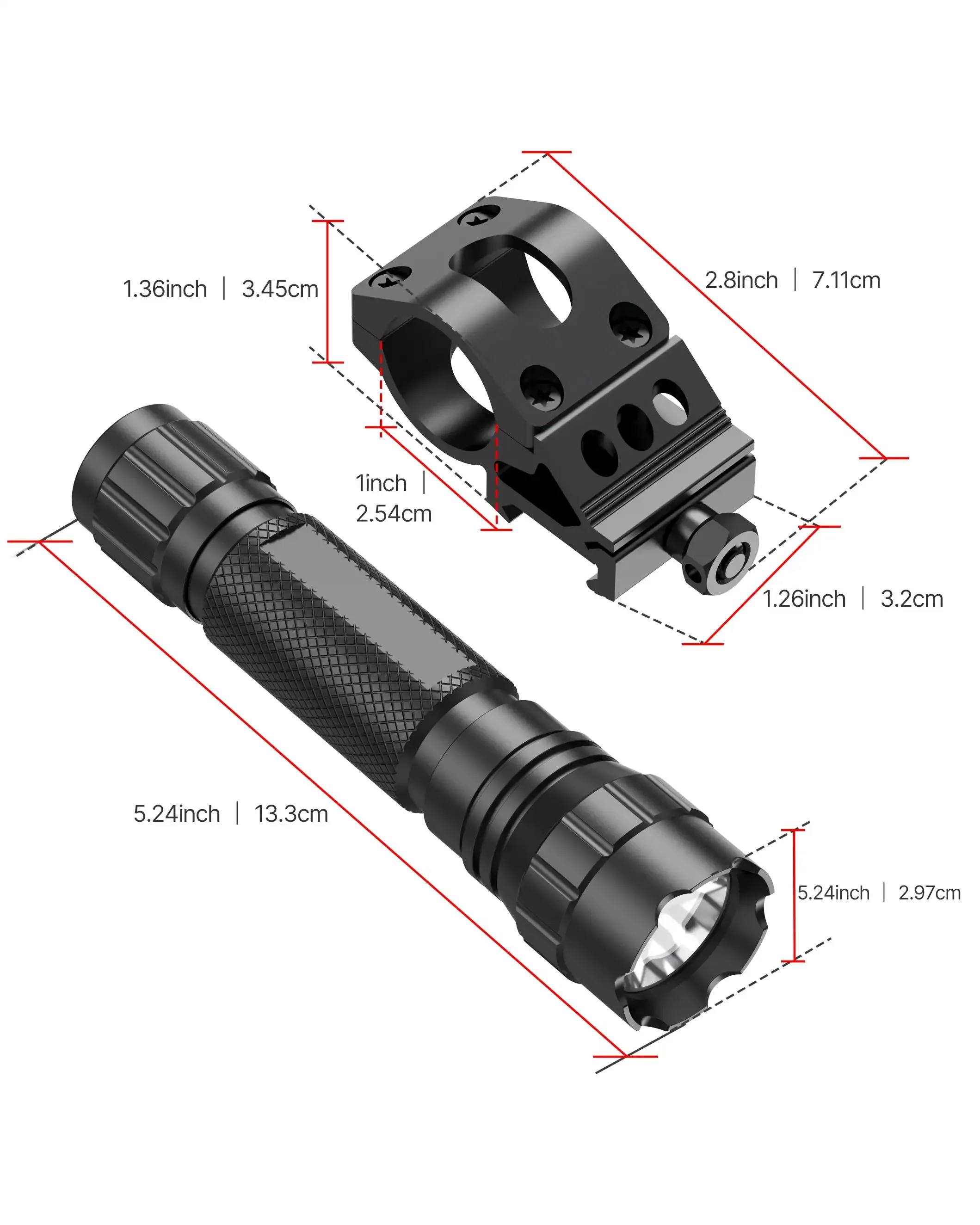 Feyachi FL11-MB Tactical Flashlight - 1200 Lumen Picatinny Mount