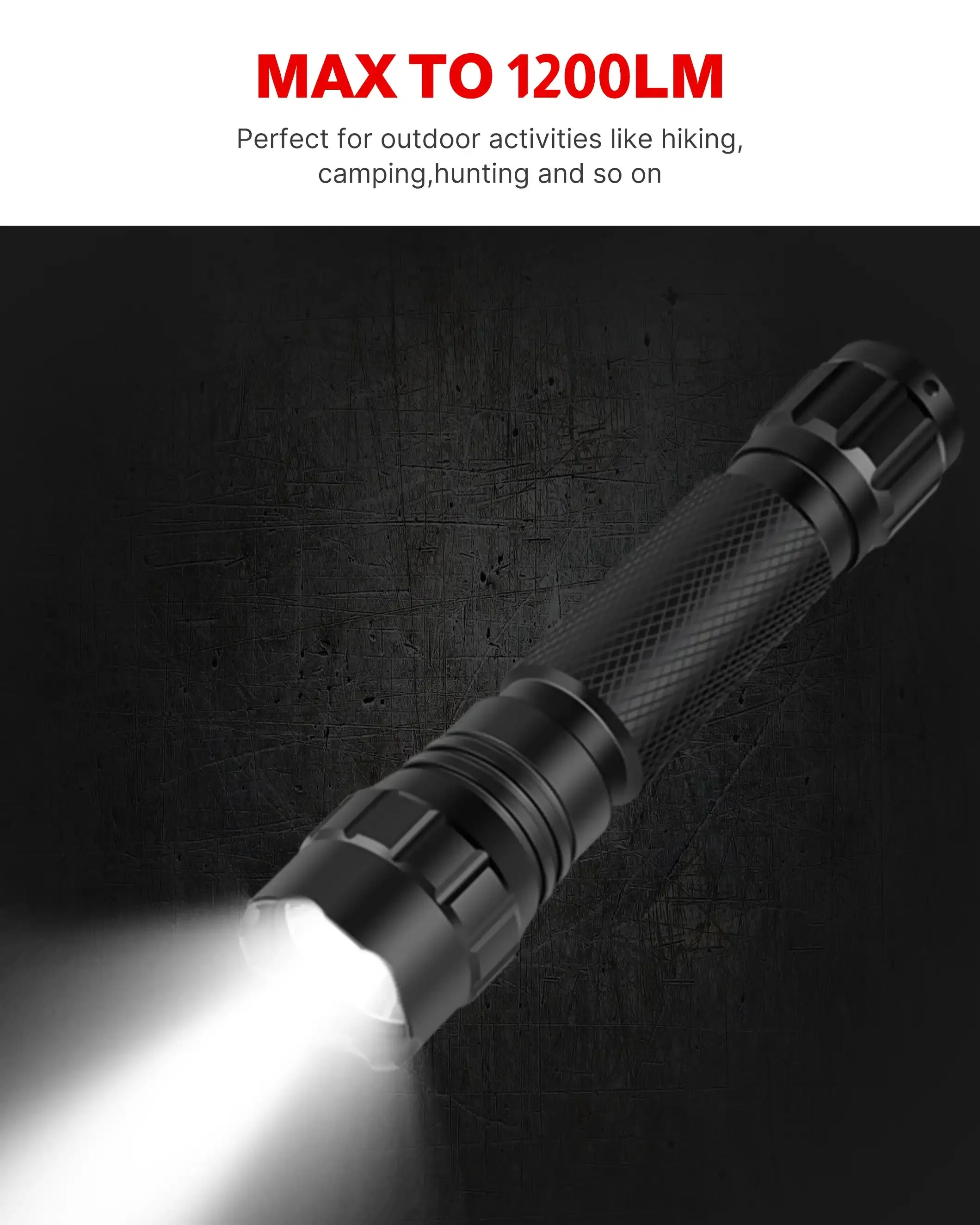 Feyachi FL14-MB Tactical Flashlight with Mount - 1200 Lumen Mlok