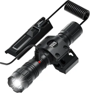 Feyachi Rechargeable Flashlight 1500 Lumens, Tactical Light with Strobe, IPX7 Waterproof, Pressure Switch, M-Lock Mount (Type-C Charging, 4 Modes)