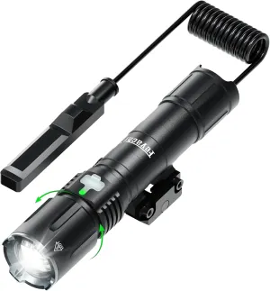 Feyachi Rechargeable Flashlight 2000 Lumen, USB-C Tactical Light with Adjustable Focus, 4 Modes (Ultra/High/Low/Strobe), IPX7 Waterproof, Includes Pressure Switch & Picatinny Mount