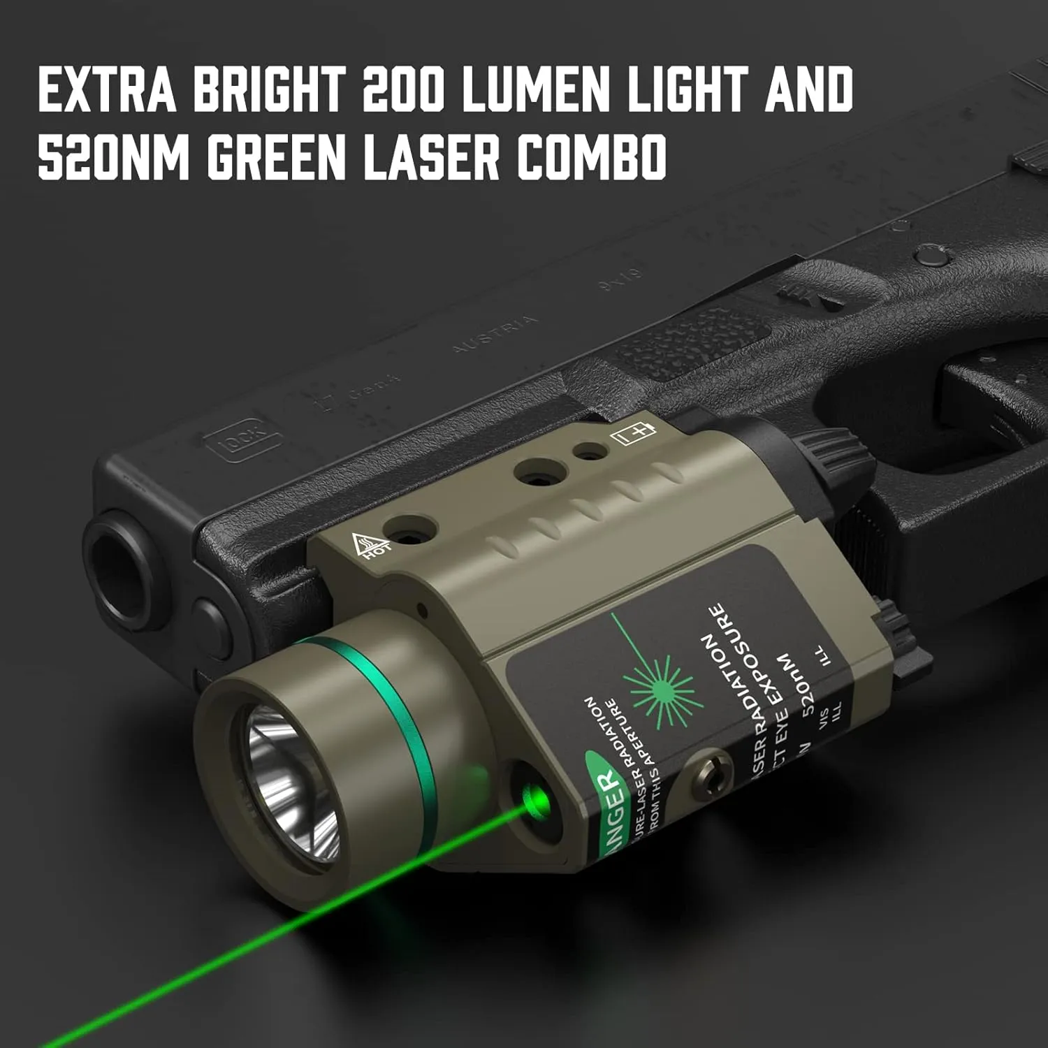 Feyachi Red/Green Laser Flashlight Combo 500 Lumen Tactical Light with Picatinny Rail Mount