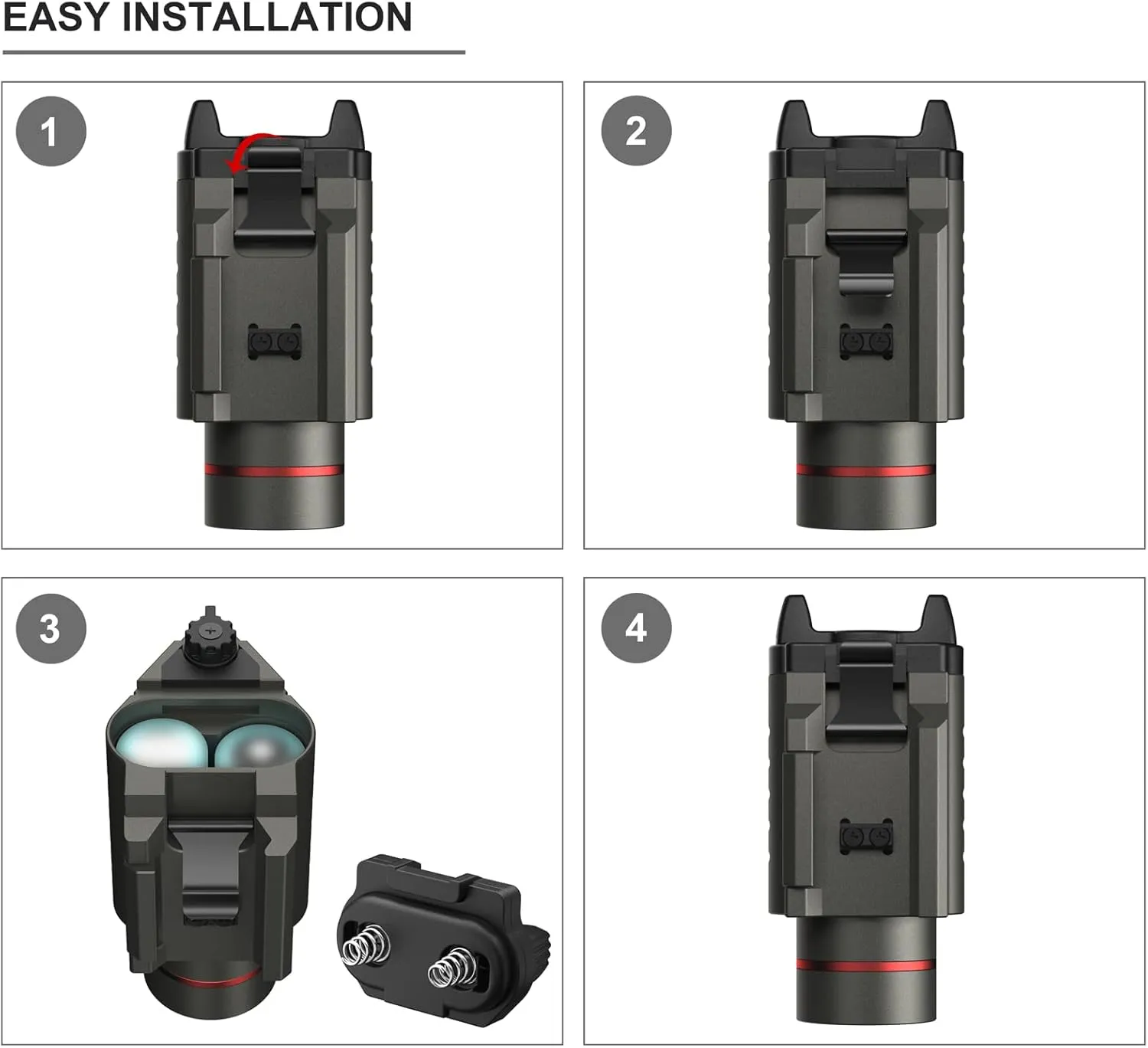 Feyachi Red/Green Laser Flashlight Combo 500 Lumen Tactical Light with Picatinny Rail Mount