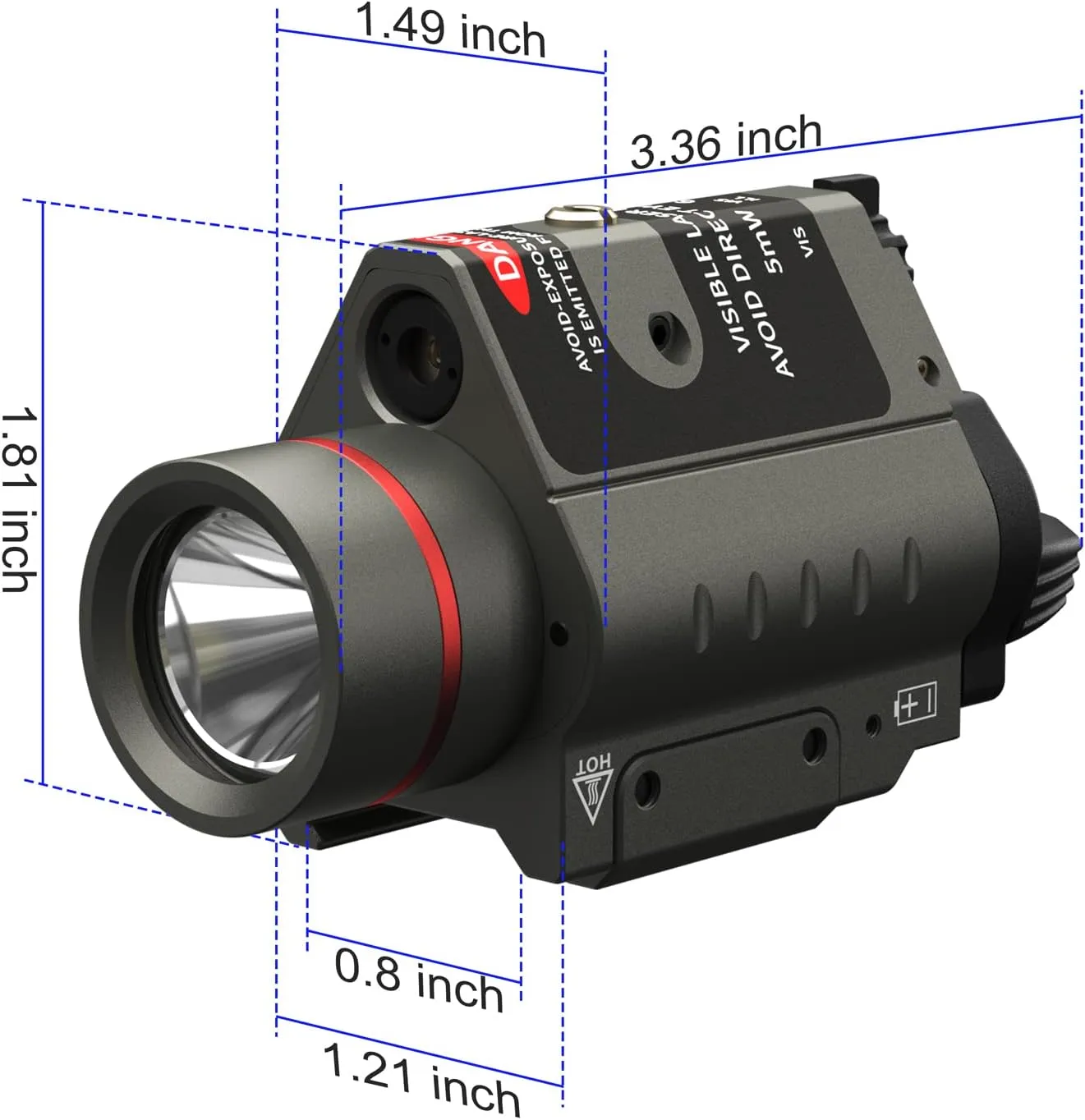 Feyachi Red/Green Laser Flashlight Combo 500 Lumen Tactical Light with Picatinny Rail Mount