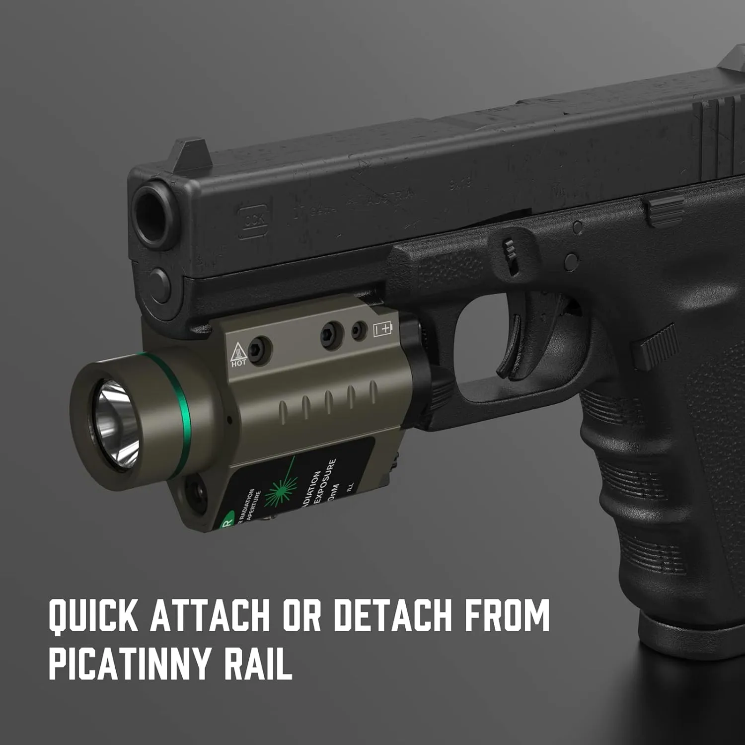 Feyachi Red/Green Laser Flashlight Combo 500 Lumen Tactical Light with Picatinny Rail Mount