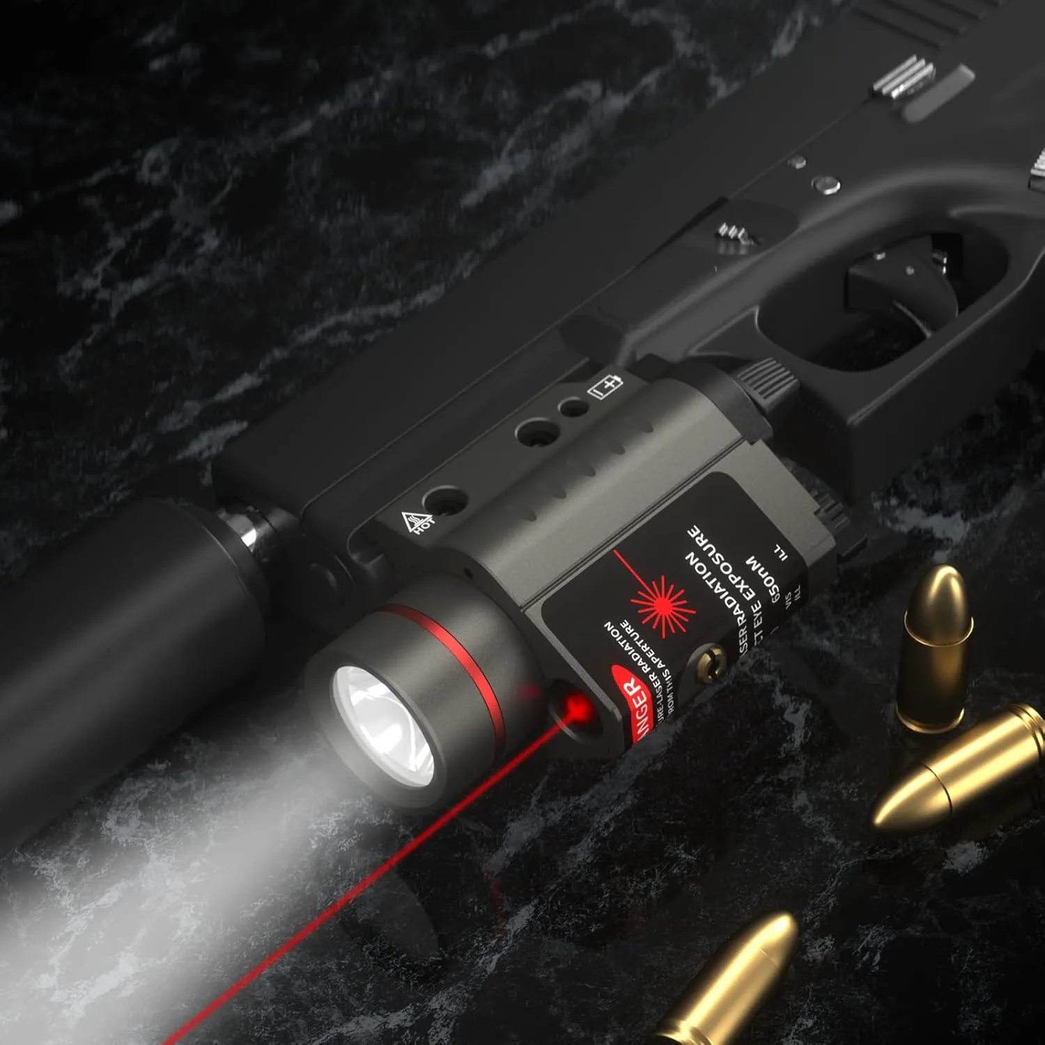 Feyachi Red/Green Laser Flashlight Combo 500 Lumen Tactical Light with Picatinny Rail Mount