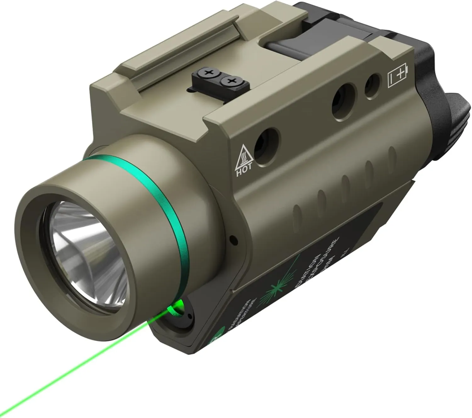 Feyachi Red/Green Laser Flashlight Combo 500 Lumen Tactical Light with Picatinny Rail Mount