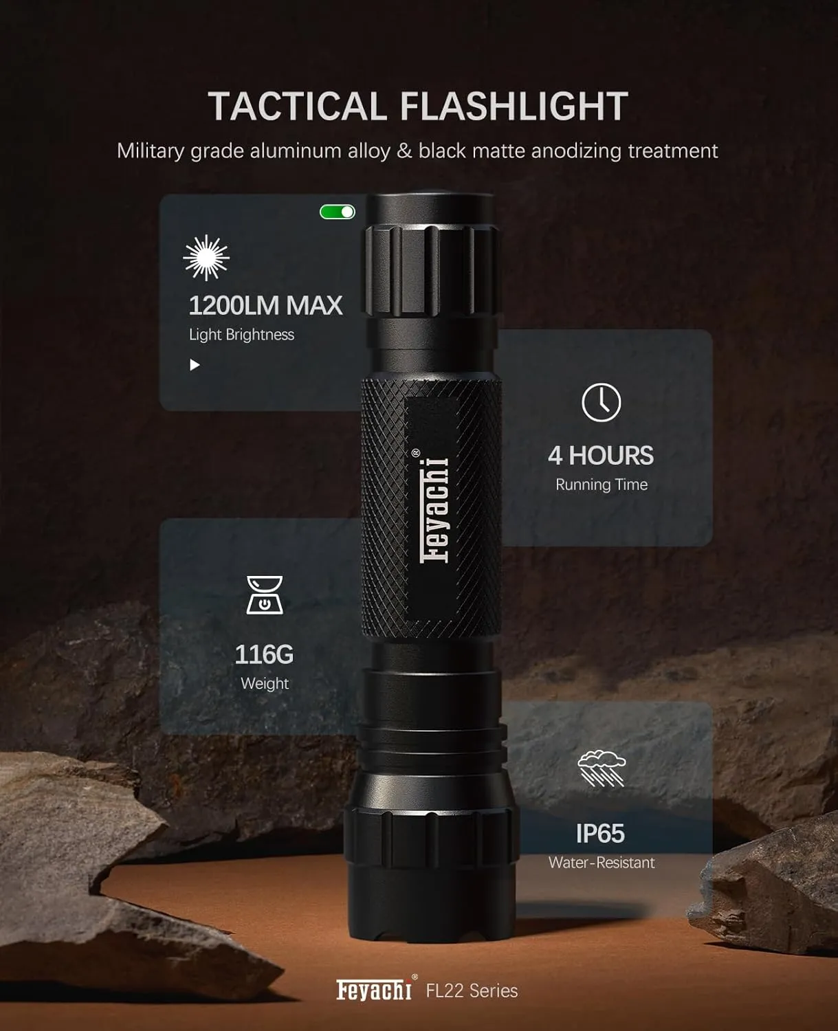 Feyachi Tactical Flashlight 1200 Lumen LED Weapon Light,Waterproof with Picatinny/M Lock Mount, Pressure Switch Included (Low Profile M Lock Mounted)