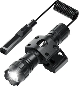 Feyachi Tactical Flashlight 1200 Lumen, with M Lock Mount, Dual Switch (Momentary/Constant-On), Rainproof and Shockproof, Aluminum Body, Includes Pressure Switch & Offset Mount