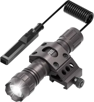 Feyachi Tactical Flashlight 1200 Lumens, with Offset Mount & Pressure Switch, 200m Beam, 4H Runtime, Rainproof and Shockproof