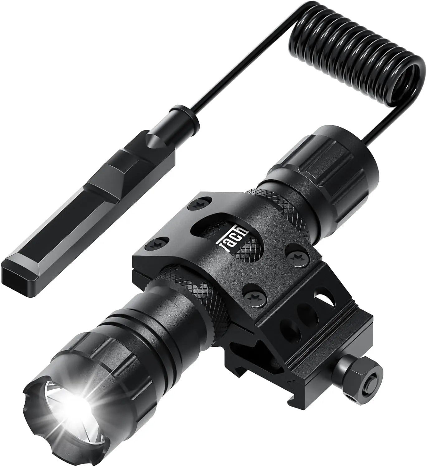Feyachi Tactical Flashlight 1200 Lumens, with Offset Mount & Pressure Switch, 200m Beam, 4H Runtime, Rainproof and Shockproof