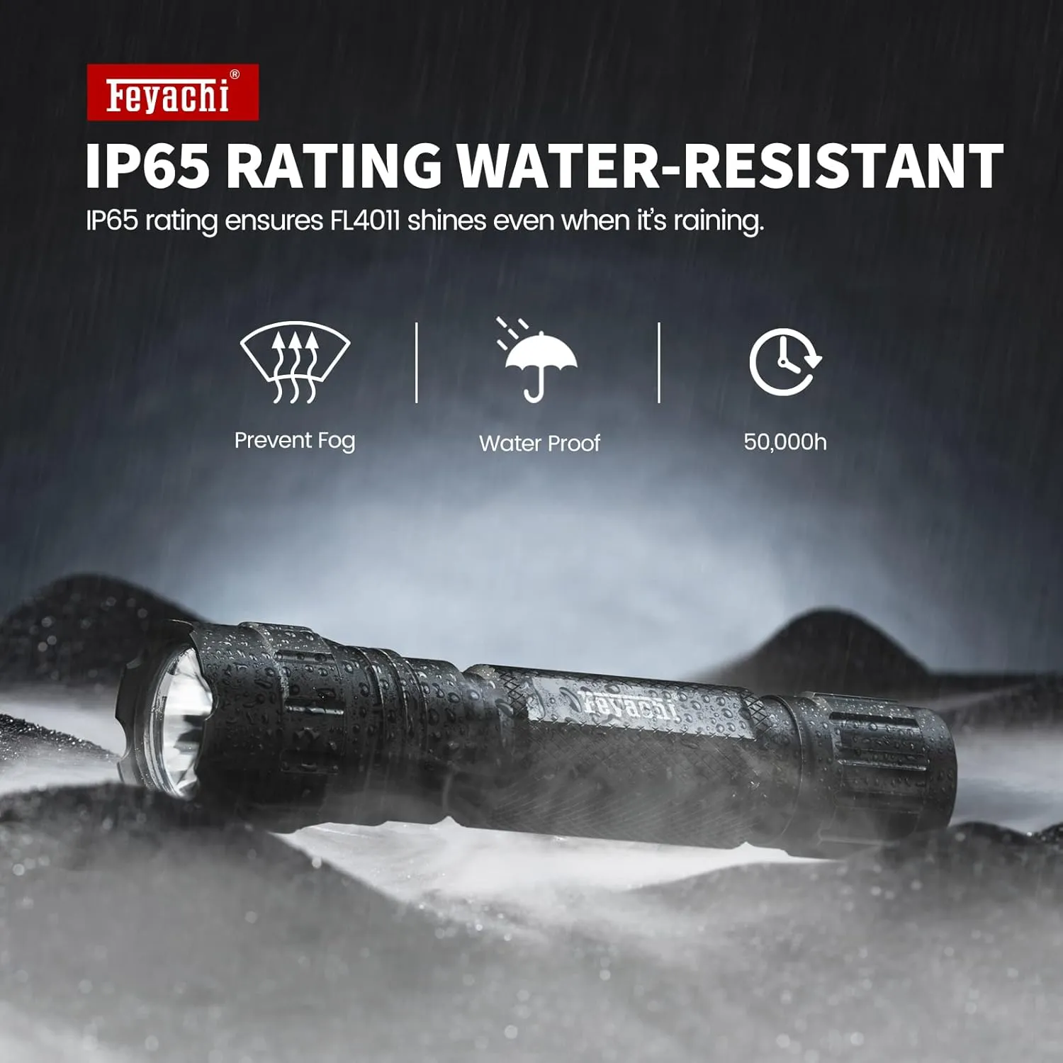 Feyachi Tactical Flashlight 1200 Lumens, with Offset Mount & Pressure Switch, 200m Beam, 4H Runtime, Rainproof and Shockproof