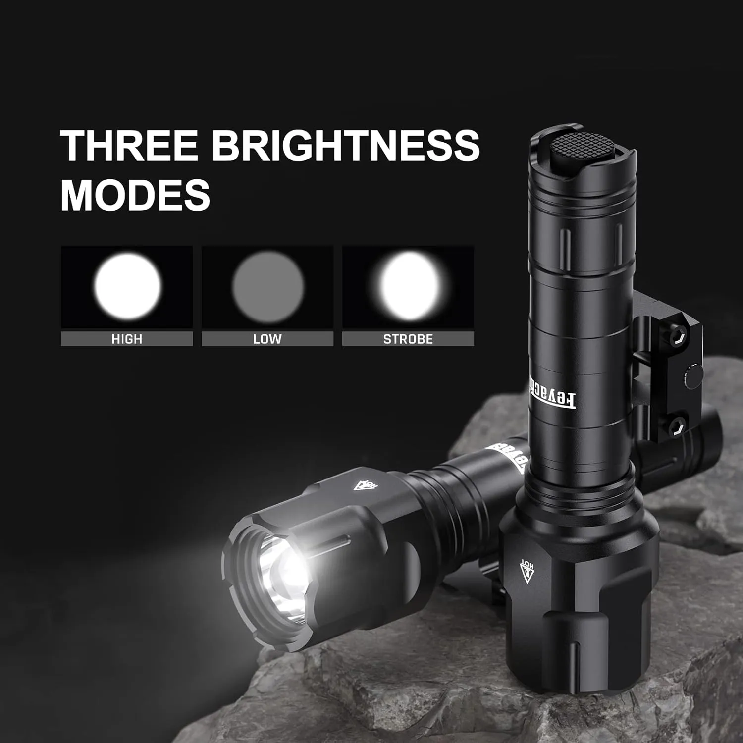 Feyachi WL25 1200 High Lumens Tactical AR Flashlight LED Light with Pressure Switch & Fixed Picatinny Rail Mount, 3 Modes - High/Low/Strobe