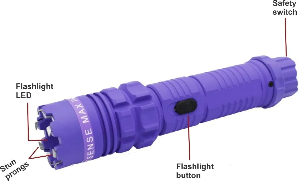 Fightsense Heavy Duty Women Self Defense Kit with Stun Gun 50Billion and Pepper Spray, Rechargeable Battery with LED Tactical Flashlight