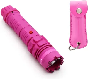 Fightsense LED Tactical Flashlight Stun Gun Pepper Spray Combo Pack for Women self Defense Pink