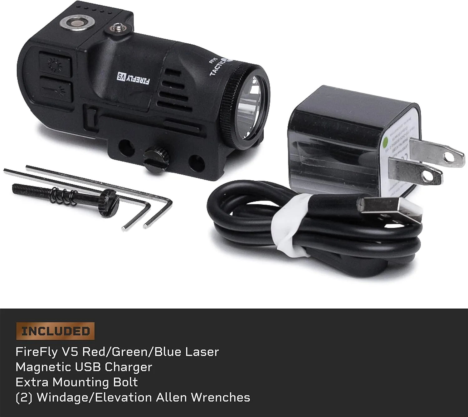 Firefly V5 Rechargeable Gun Light Laser Flashlight Pistol Combo | Combat Veteran Owned Company | 500 Lumens Tactical Flash Light with Laser for Handgun Rifle Shotgun