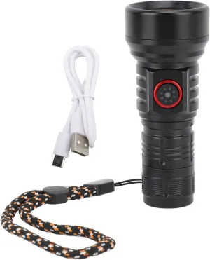 Flashlight, 1000 Lumen USB 5 Modes Tactical LED Flash Light, High Lumens Bright Waterproof Flashlights, Zoomable Flash Lights for Camping Emergencies Outdoor Home, for Dad & Men