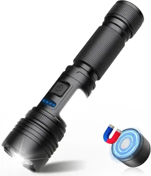 Flashlight High Lumens, Magnetic Super Bright Flashlights with COB, 1000 Lumen Led Tactical Flashlight Powered with 7 Light Modes, Dual Button, Powerful Handheld Flash Light for Emergency Camping Home