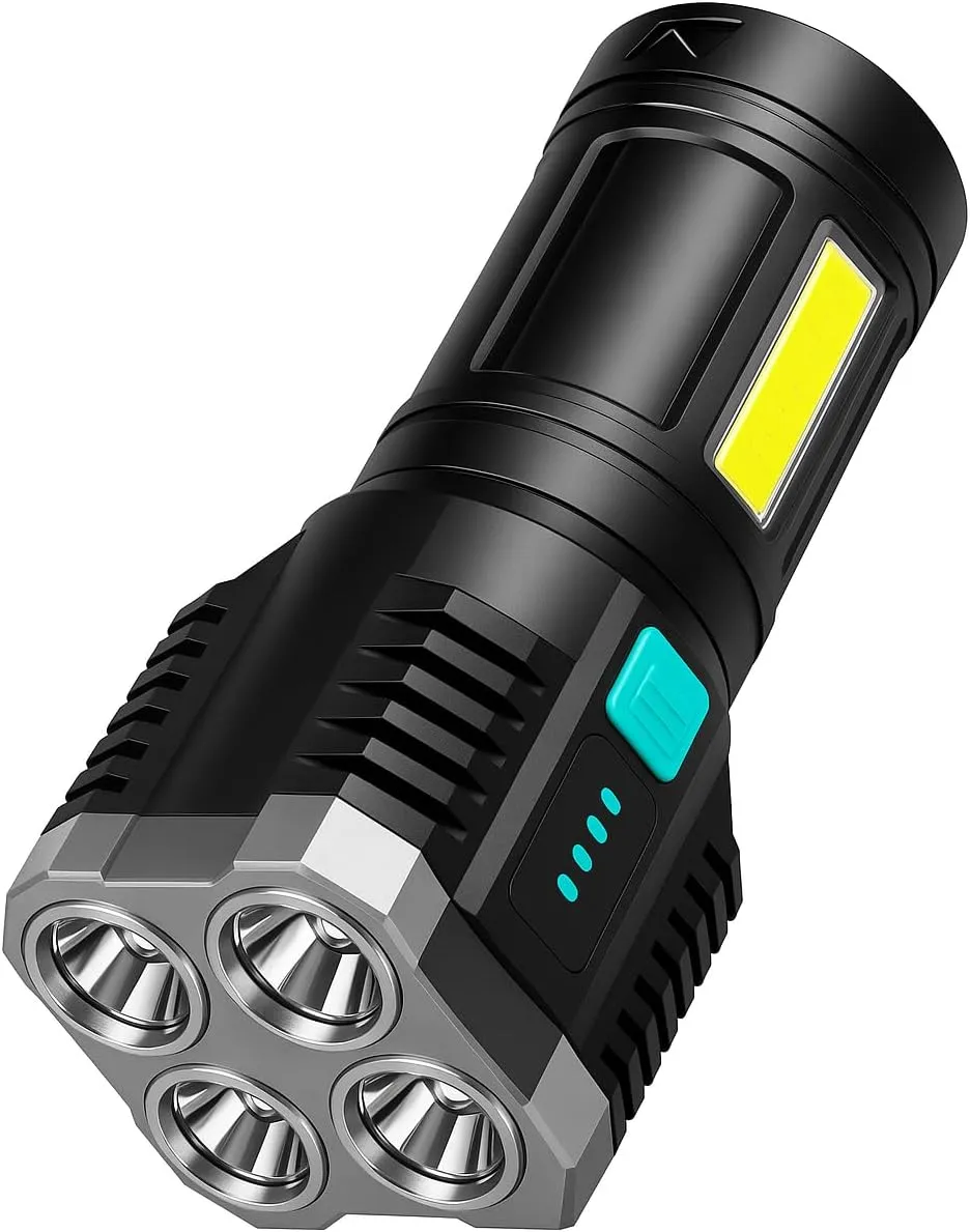 Flashlight LED Rechargeable – Ultra Bright 10,000 Lumen Light with Zoom & 4 Modes – Compact, Long-Lasting for Home, Car, Camping, Emergency Use, Survival