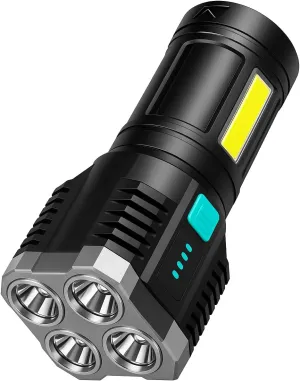 Flashlight LED Rechargeable – Ultra Bright 10,000 Lumen Light with Zoom & 4 Modes – Compact, Long-Lasting for Home, Car, Camping, Emergency Use, Survival