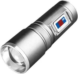Flashlight, LED Tactical Flashlight - High Lumen Rechargeable Water Resistant Torch Light, Zoomable, Camping, Outdoor, Emergency, Everyday Flashlights (Silver)