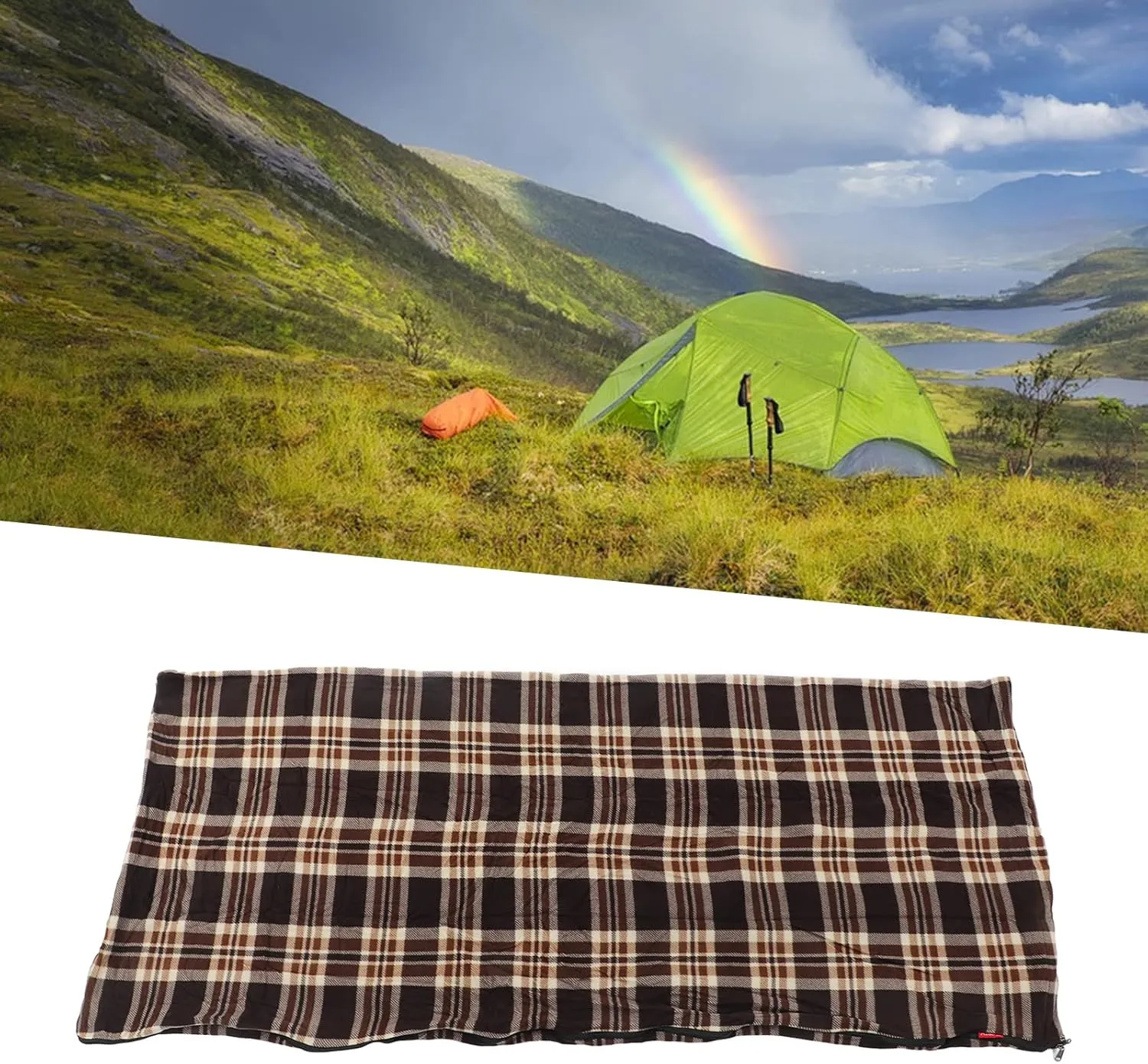 Fleece Lined Sleeping Bag Camping Sleeping Bag Adults Fleece Sleeping Bag Travel Warm Sleeping Bags Lightweight Sleeping Bag for Outdoor Hiking