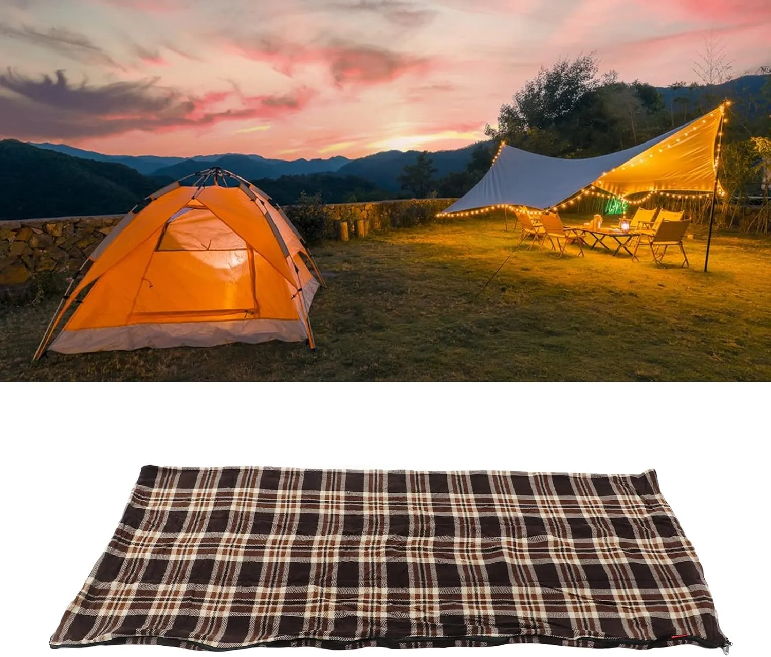 Fleece Lined Sleeping Bag Camping Sleeping Bag Adults Fleece Sleeping Bag Travel Warm Sleeping Bags Lightweight Sleeping Bag for Outdoor Hiking