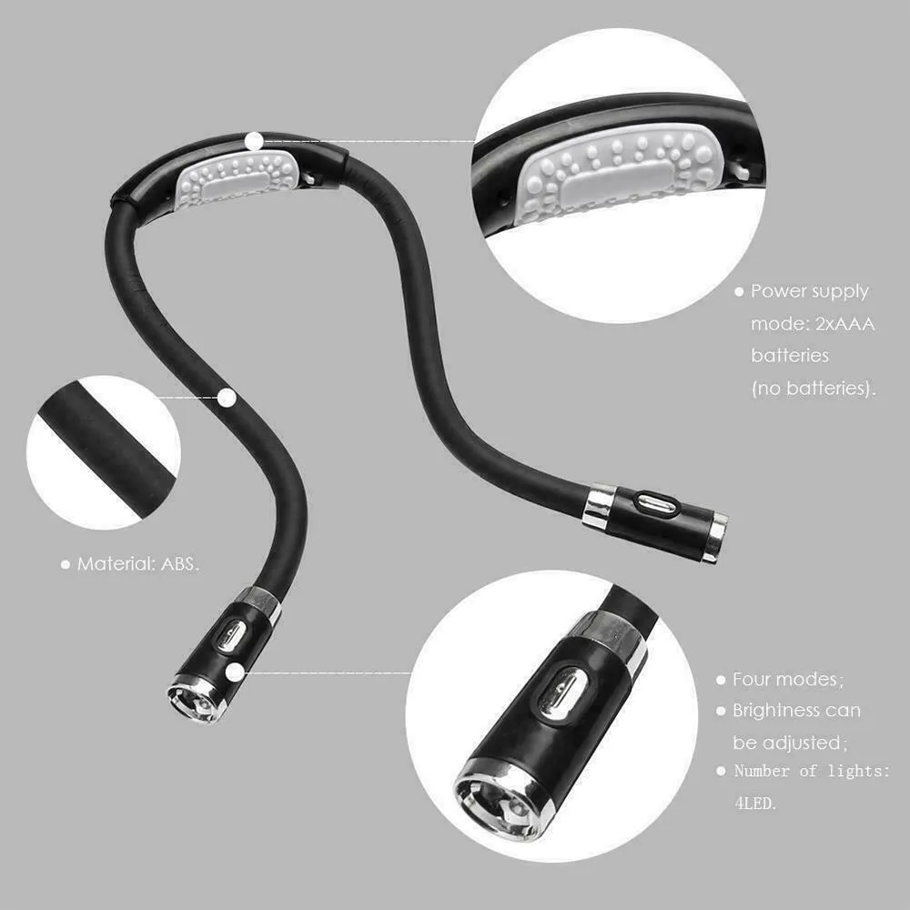 Flexible Handsfree LED Hanging Neck Light Book Reading Camping Light Lamp