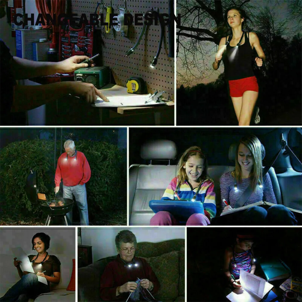 Flexible Handsfree LED Hanging Neck Light Book Reading Camping Light Lamp