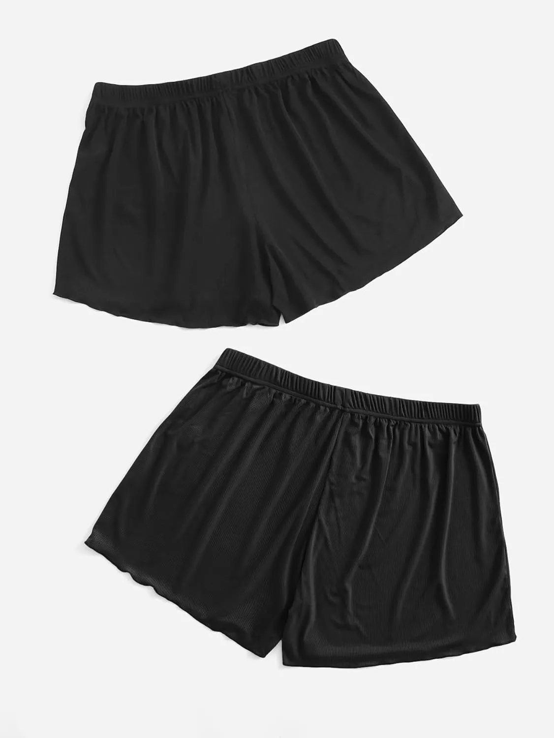 Floerns Women's Plus Size Solid Pajama Shorts 2 Pack Soft Lounge Sleep Shorts