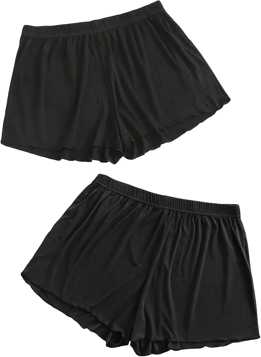 Floerns Women's Plus Size Solid Pajama Shorts 2 Pack Soft Lounge Sleep Shorts
