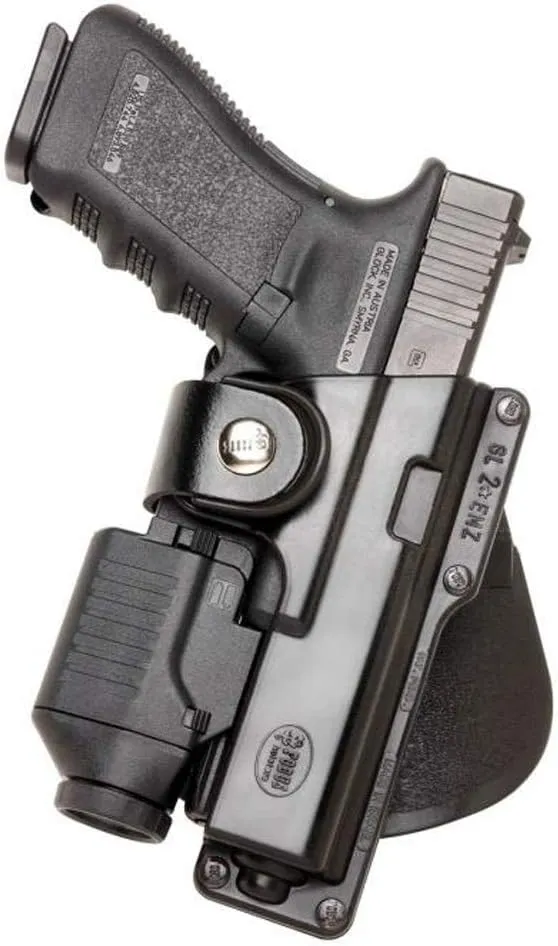 Fobus GLT17 Tactical Paddle Holster, Fits Glock 17,22,31 with Rail Mounted Laser or Light, Right Hand , Black