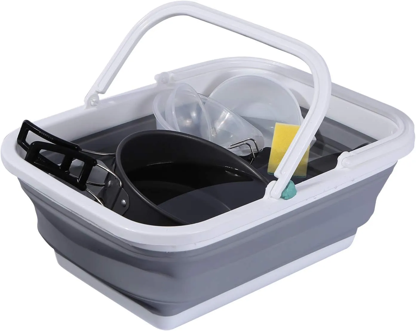 for Grey Collapsible Pack Sink, Camping with Basin 2.37Gal/9L Best deal and Wash Green Express delivery Handle 2 Hiking Portable Home, and Camping