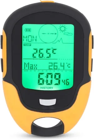 FR500 Multifunctional Car Altimeter, Water Proof Thermometer Hygrometer Compass with Weather Forecas for Climbing Camping