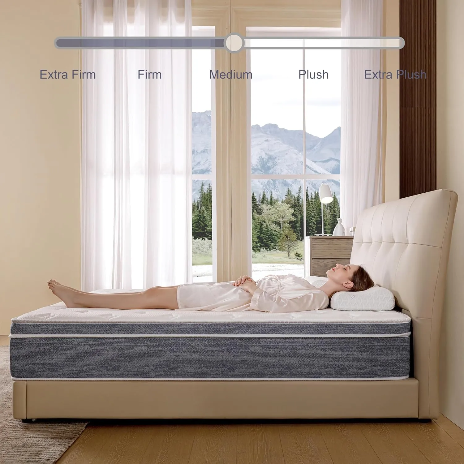 Full Mattress in a Box,10 Inch Full Size Mattress,Gel Memory Foam Medium Firm Grey Hyrid Matress,Quality Comfort and Adaptive Support Breathable Cooling,CertiPUR-US