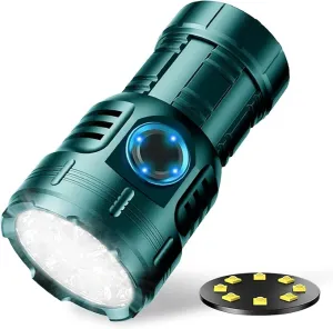 FZH 3000 Lumens Rechargeable Small Flashlight, Mini Tactical LED Flash Light Super Bright Pocket EDC Torch 7 Modes USB C for Home Outdoors, Emergency, Work