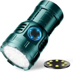 FZH 3000 Lumens Rechargeable Small Flashlight, Mini Tactical LED Flash Light Super Bright Pocket EDC Torch 7 Modes USB C for Home Outdoors, Emergency, Work