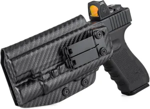G19/ G17/ G34 Holster with Laser/Light, IWB Holster for Glock 19 17 19X 22 23 31 32 34 35 44 45 47 with Olight Baldr Pro R Flashlight - Red Dot Optic Cut - Appendix Carry Holster for Concealed Carry