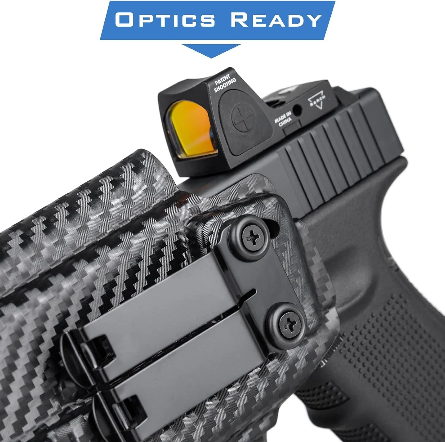 G19/ G17/ G34 Holster with Laser/Light, IWB Holster for Glock 19 17 19X 22 23 31 32 34 35 44 45 47 with Olight Baldr Pro R Flashlight - Red Dot Optic Cut - Appendix Carry Holster for Concealed Carry