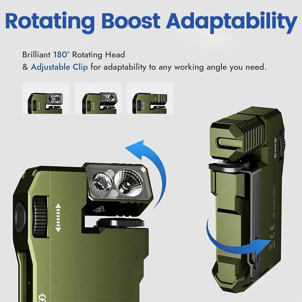 G5 EDC Light 400 Lumens, 2025 New Pefctiordent Mini Flashlight, Super Bright 3 Modes EDC Flashlight with Magnet, Dual Light, Ip68 Waterproof, for Outdoor, Emergency (2Pcs * Green)