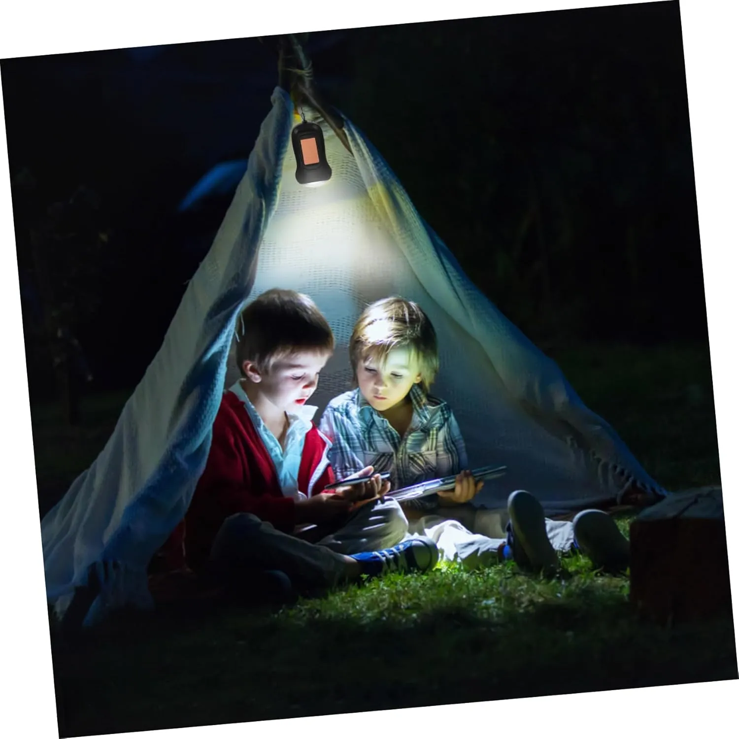 Gadpiparty 2pcs Hand Crank Solar Powered Led Flashlight Portable Torch Light for Camping Emergency Outdoor Use -Lost Strap of Light Per of Crank