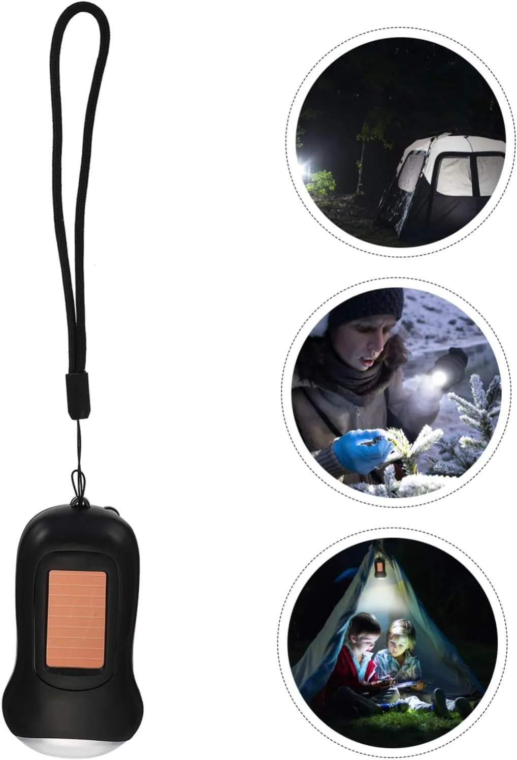 Gadpiparty 3pcs Rechargeable Hand Crank Flashlight Solar Power Portable Led Light for Camping and Hiking Compact Emergency Tool -Lost Strap Bright Light Beads for -Distance Illumination