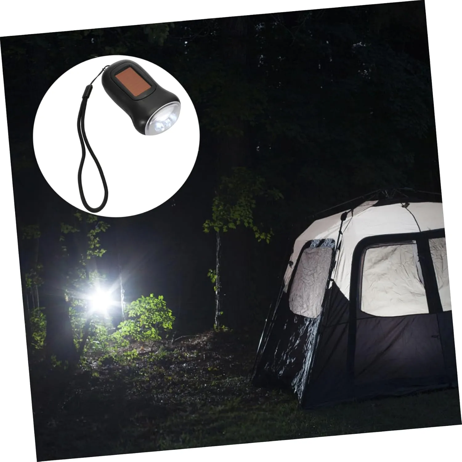 Gadpiparty 3pcs Rechargeable Hand Crank Flashlight Solar Power Portable Led Light for Camping and Hiking Compact Emergency Tool -Lost Strap Bright Light Beads for -Distance Illumination
