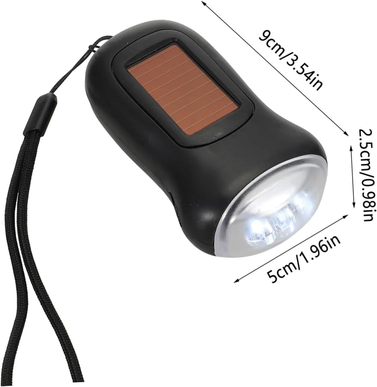 Gadpiparty 3pcs Rechargeable Hand Crank Flashlight Solar Power Portable Led Light for Camping and Hiking Compact Emergency Tool -Lost Strap Bright Light Beads for -Distance Illumination
