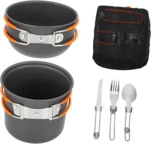 GALPADA 1 Set Camping Picnic Cookware Portable Outdoor Cooking Gear Pan Camping Pans Utensils