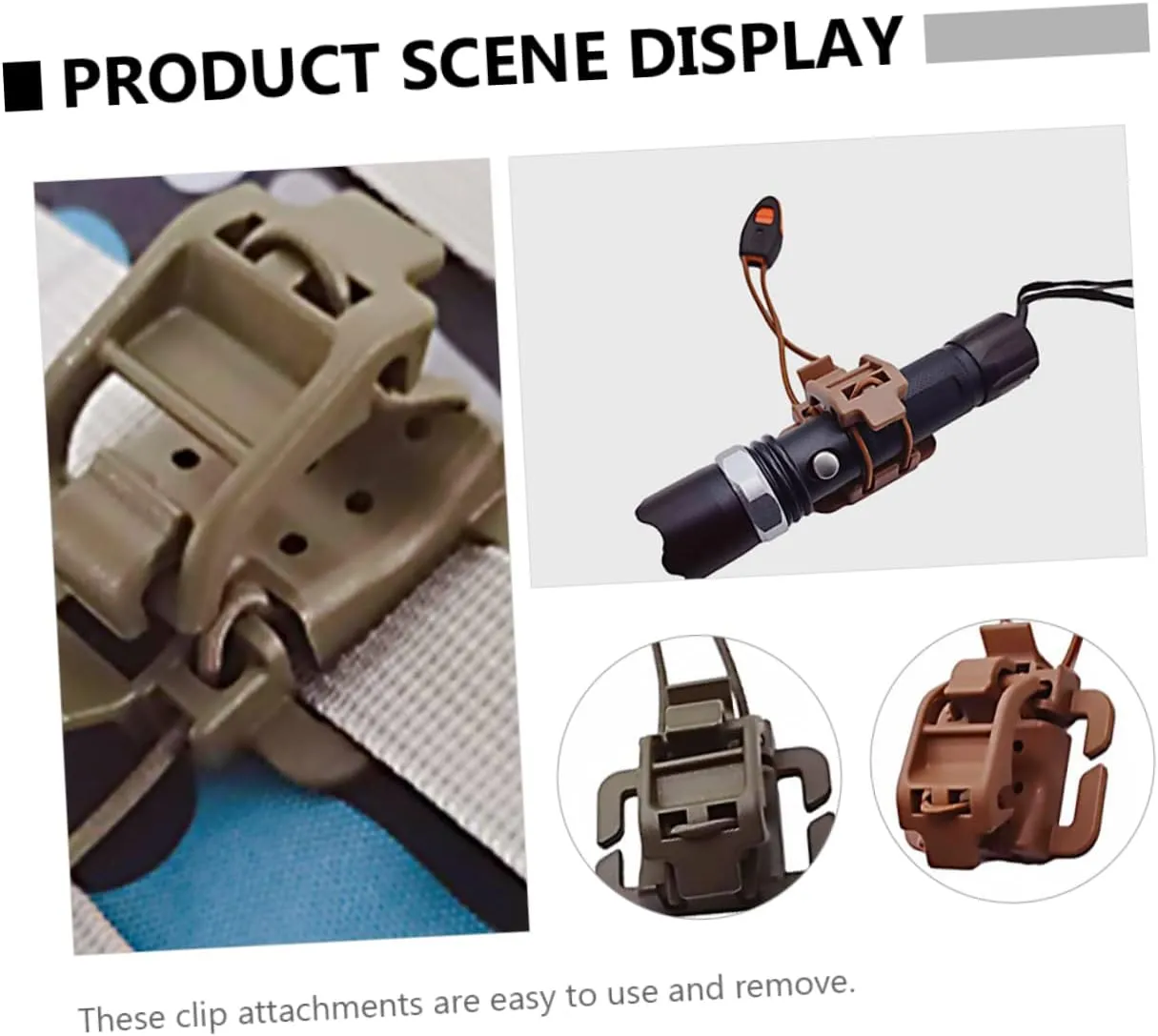 GANAZONO Back Hanger Storage Hanging Buckle Seat Rechargeable Outdoor Gear Holder Bear LED Flashlight