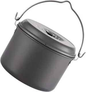 GANAZONO Outdoor Cooking Pot Portable Camping Cookware Set 4l Camping Pot Skillet Handle for Hiking Backpacking