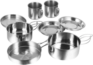 GANAZONO Picnic Cookware Kit 8-Piece Camping Cooking Set Portable Pot Set Cooking Pan for Hiking