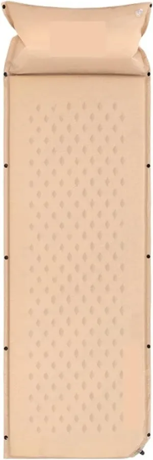 GaRcan Outdoor Sleeping Mat with Pillow Inflatable Tent Sleeping Pad Camping Foldable Portable Splicing Picnic Sleeping Mat (Light Khaki)