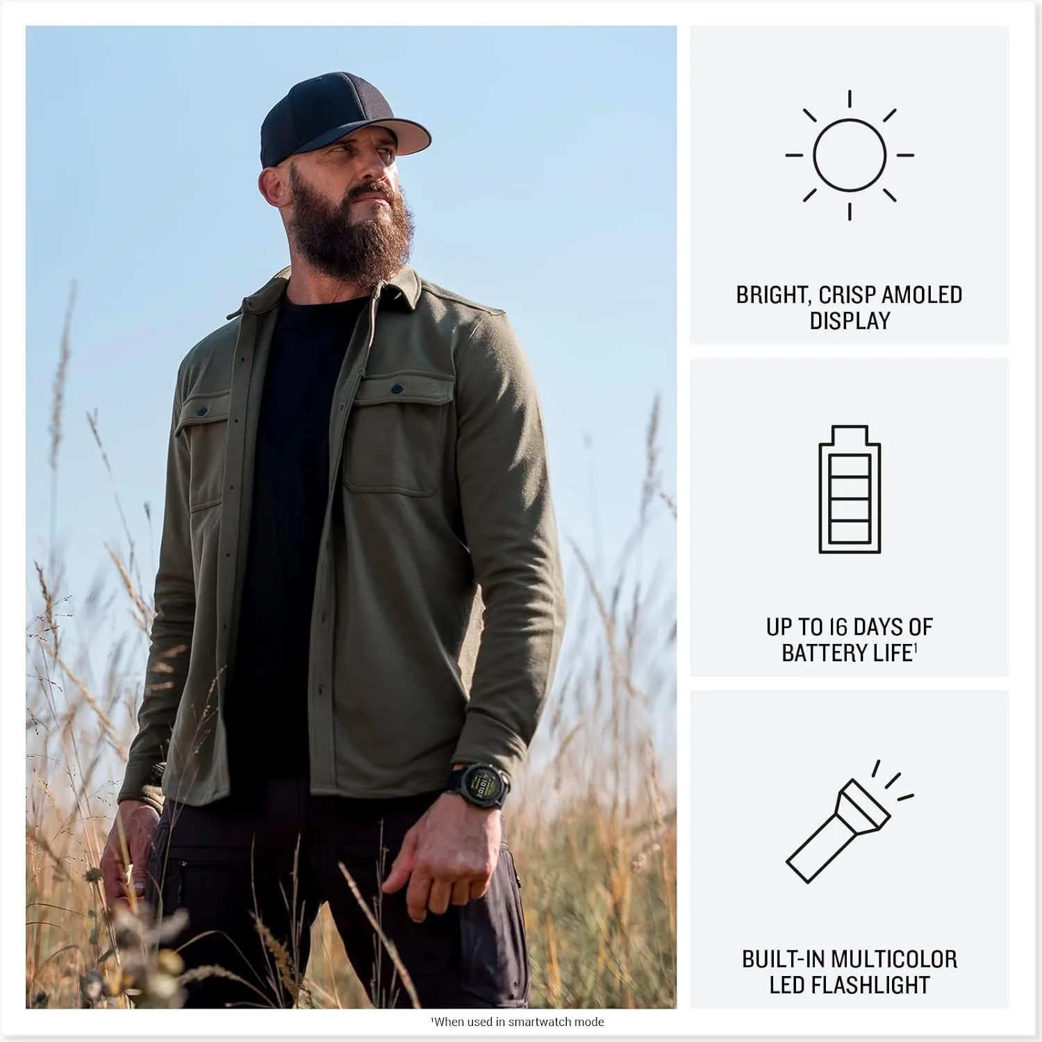 Garmin tactix® 8 51mm, AMOLED Display, Premium Tactical GPS Smartwatch, Includes Applied Ballistics Ultralight™ Solver