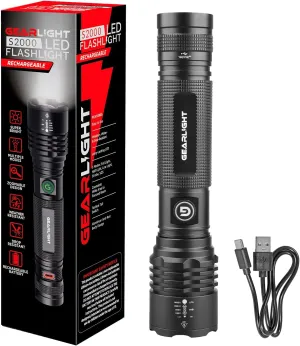 GearLight S2000 LED Rechargeable Flashlight High Lumens - Super Bright, Powerful, Mid-Size Tactical Flashlight for Outdoor Activity & Emergency Use